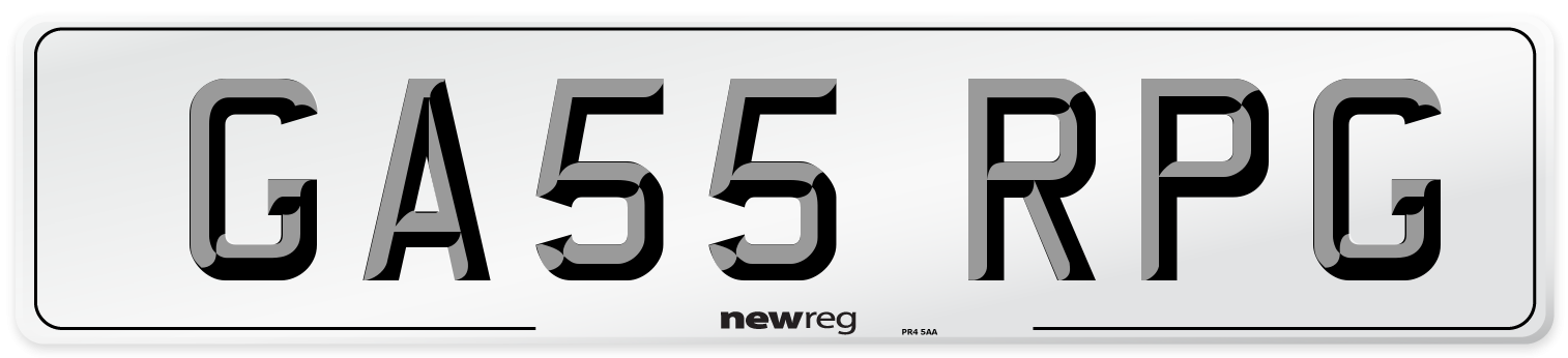 GA55 RPG Number Plate from New Reg